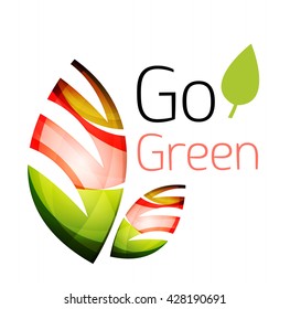 Go green. Leaf nature concept. Vector icon