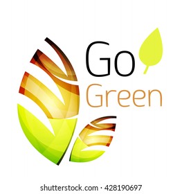 Vamos verde. Concepto de naturaleza foliar. Icono de vector