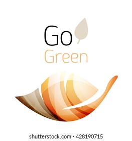 Go green. Leaf nature concept. Vector icon