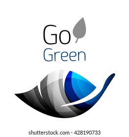 Go green. Leaf nature concept. Vector icon