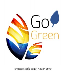 Go green. Leaf nature concept. Vector icon
