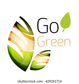 Vamos verde. Concepto de naturaleza foliar. Icono de vector