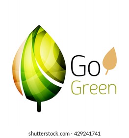 Go green. Leaf nature concept. Vector icon