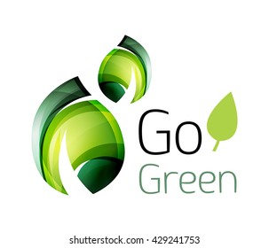 Go green. Leaf nature concept. Vector icon