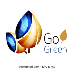 Go green. Leaf nature concept. Vector icon
