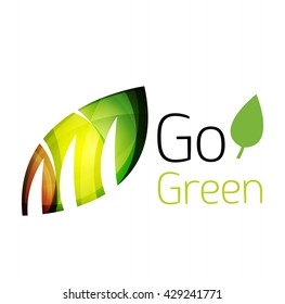 Go green. Leaf nature concept. Vector icon