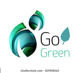 Go green. Leaf nature concept. Vector icon