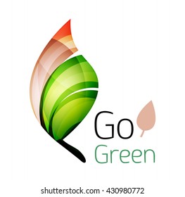Vamos verde. Concepto de naturaleza foliar. Icono de vector