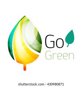 Vamos verde. Concepto de naturaleza foliar. Icono de vector