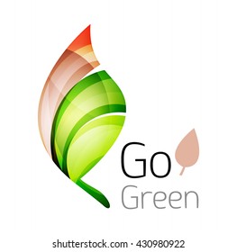 Vamos verde. Concepto de naturaleza foliar. Icono de vector