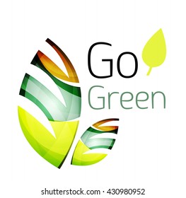 Vamos verde. Concepto de naturaleza foliar. Icono de vector