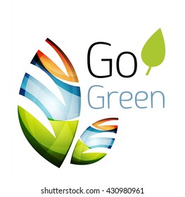 Go green. Leaf nature concept. Vector icon