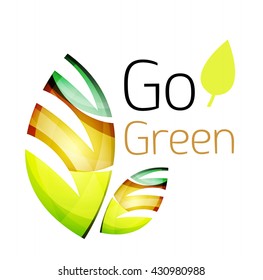 Go green. Leaf nature concept. Vector icon