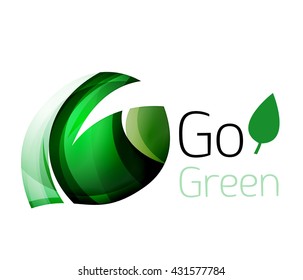 Vamos verde. Concepto de naturaleza foliar. Icono de vector