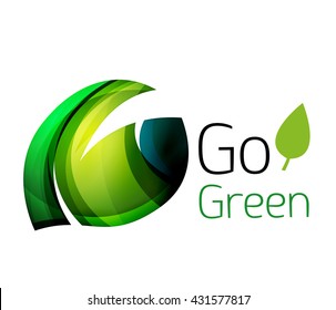 Vamos verde. Concepto de naturaleza foliar. Icono de vector