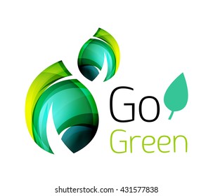 Vamos verde. Concepto de naturaleza foliar. Icono de vector
