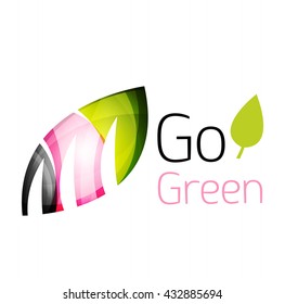 Vamos verde. Concepto de naturaleza foliar. Icono de vector