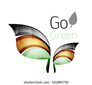 Go green. Leaf nature concept. Vector icon