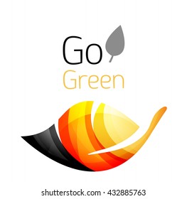 Go green. Leaf nature concept. Vector icon
