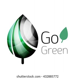 Geh grün! Leaf-Naturkonzept. Vektorsymbol