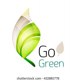 Go green. Leaf nature concept. Vector icon