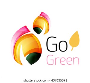 Vamos verde. Concepto de naturaleza foliar. Icono de vector