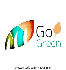 Vamos verde. Concepto de naturaleza foliar. Icono de vector