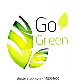 Go green. Leaf nature concept. Vector icon