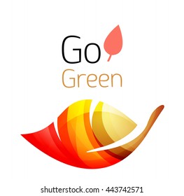 Vamos verde. Concepto de naturaleza foliar. Icono de vector