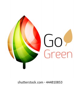 Go green. Leaf nature concept. Vector icon