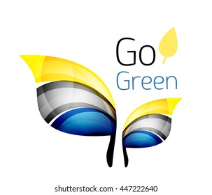 Vamos verde. Concepto de naturaleza foliar. Icono de vector