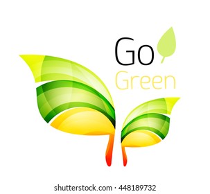 Go green. Leaf nature concept. Vector icon
