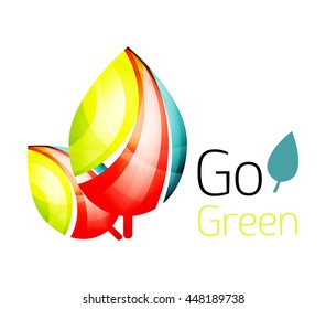 Vamos verde. Concepto de naturaleza foliar. Icono de vector