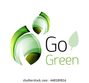 Go green. Leaf nature concept. Vector icon