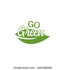 go green leaf symbol logo design