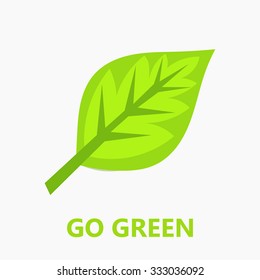 Go green leaf. Vector illustration