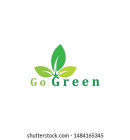 go Green Logo desig template vector