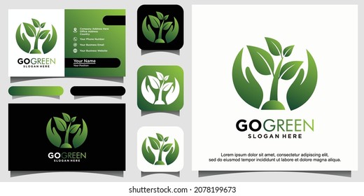  Go green logo design template