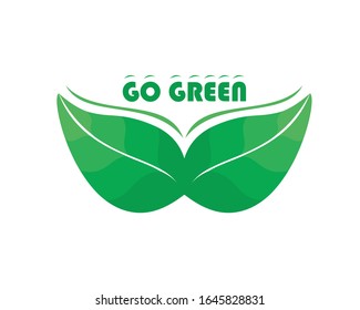 Go Green Logo Design. Go Green Logo Templates. Green World