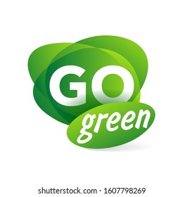 Go Green logo emblem - stamp for eco-friendly environmental protection organization - isolated vector emblem, eco icon, sticker