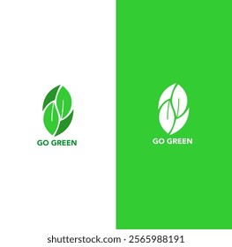 Go Green logo icon ilustration