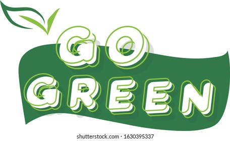 Go Green Logo Illustration Isolated White Stock Vector (Royalty Free ...