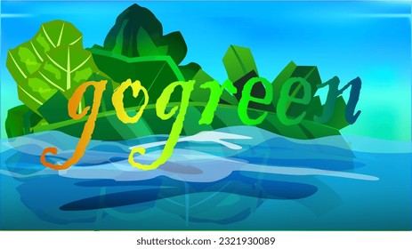 go green logo, keep environment healthy and clean