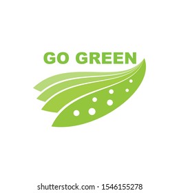 go green logo - leaf illustration - vector