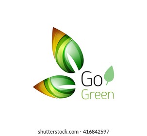 Go green logo. Green nature concept. Vector illustration