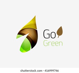 Go green logo. Green nature concept. Vector illustration