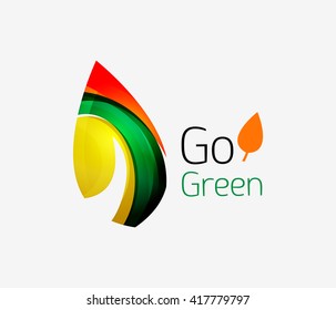 Go green logo. Green nature concept. Vector illustration