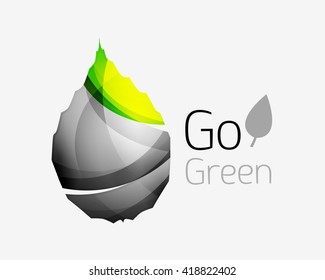 Go green logo. Green nature concept. Vector illustration