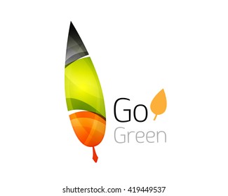 Go green logo. Green nature concept. Vector illustration