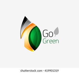 Go green logo. Green nature concept. Vector illustration